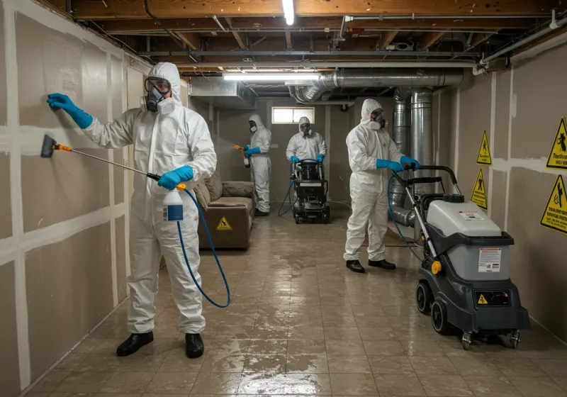 Basement Moisture Removal and Structural Drying process in Middletown, CA